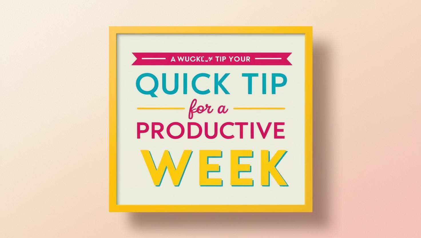 A Quick Tip for a Productive Week: